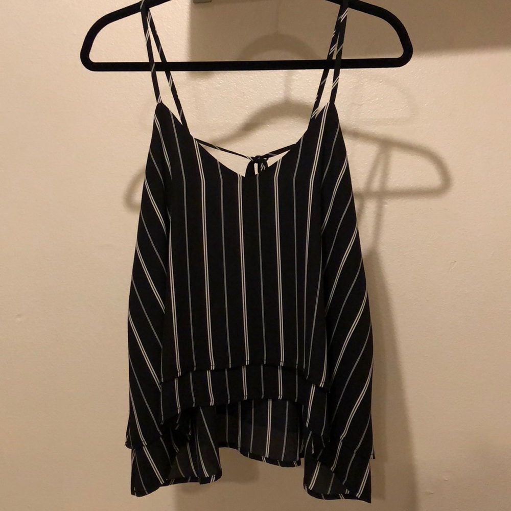 Nordstrom flowy tank top with cutout and tie back